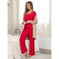 thumbnail image 4 of MINTREUS Pajamas Women's Long Sleeve Pj Set Soft 2 Piece Loungewear Sleepwear with Pockets, 4 of 5