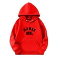 thumbnail image 2 of LUOGENLI Hoodies Girls Valentine's Day Hoodies Size 7-8 Set Little Boys Girls Sweatshirts Long Sleeve Letter Print Hooded Pullover Toddler Kids Winter Warm Shirt Sweater Tops 3 14Years Red 7-8 Years, 2 of 3