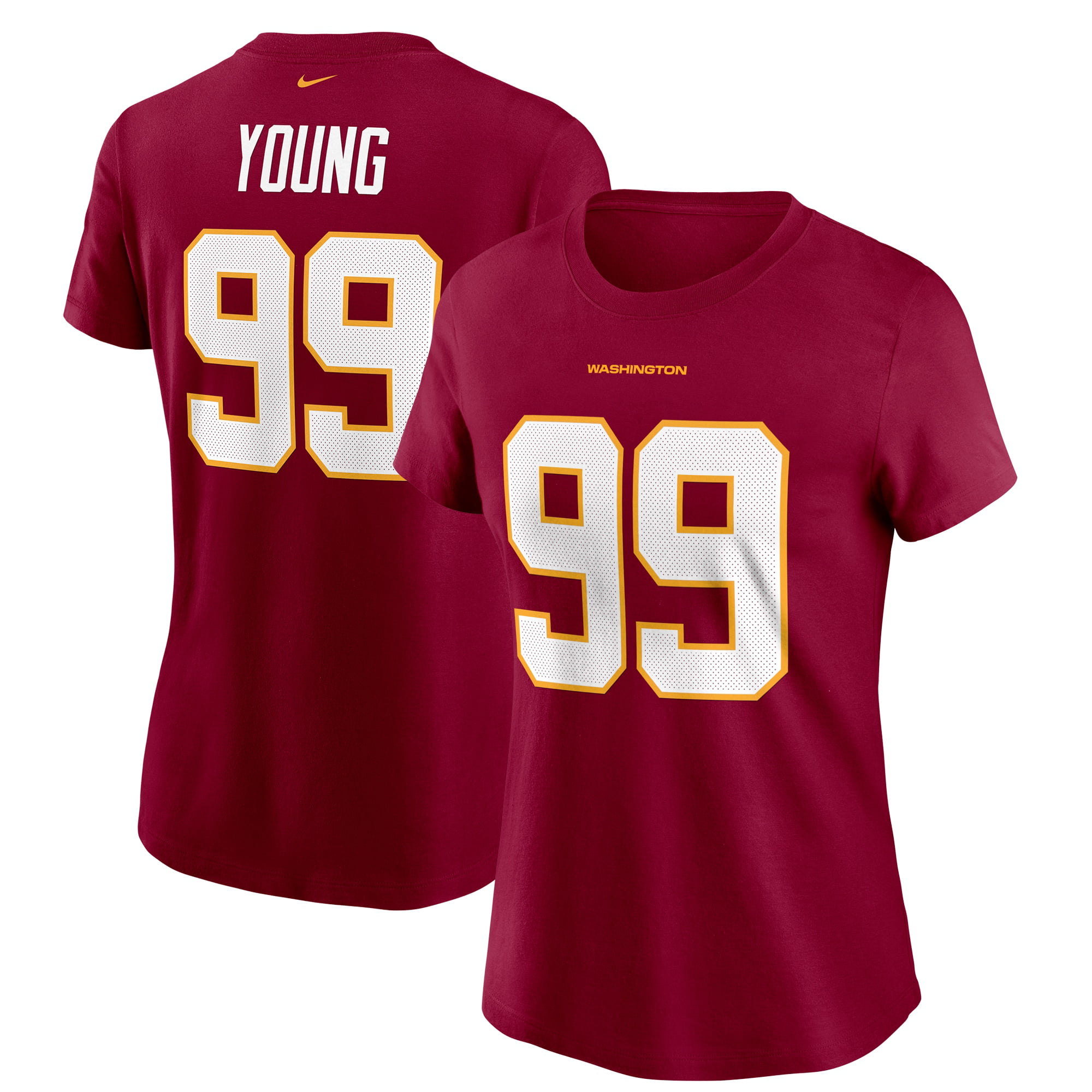 Chase Young Washington Football Team Nike Women's Name & Number T-Shirt ...