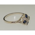 thumbnail image 5 of LBG British Made 925 Sterling Silver Natural Sapphire & Diamond Womens Cluster Ring - 33 size options, 5 of 7
