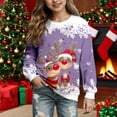 thumbnail image 2 of Girls' Cartoon Deer Head Crew Neck Long Sleeve Sweatshirt (2Y 14Y) Crop Hoodie 2-3 Years, 2 of 4
