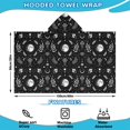 thumbnail image 2 of Black White Moon Leaf Flower Eye Pattern Hooded Bath Towel，60"x35" for Ages 3 To 12 Kids, Quick Dry Lightweight Soft Microfiber Hood Beach Towel Cover Up for Kids, 2 of 7