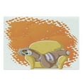 thumbnail image 1 of Sloth Cutting Board, Lazy Female Cartoon Sloth on Sofa Napping on Couch Dreaming Mascot Speech Bubble, Decorative Tempered Glass Cutting and Serving Board, Large Size, Orange Yellow, by Ambesonne, 1 of 1