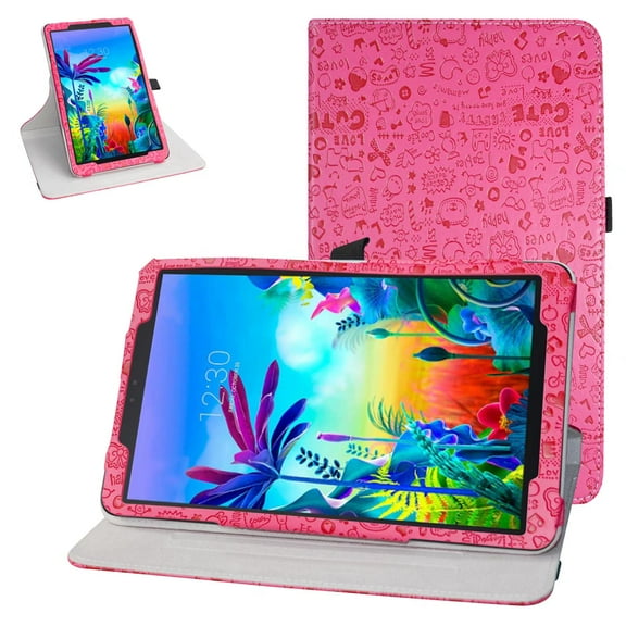 Labanema 10.1" LG G Pad 5 10.1 T600 Case, 360 Degree Rotary Stand 10.1" LG G Pad 5 10.1 T600 Cover, Anti Scratch Waterproof Protective Case for 10.1" LG G Pad 5 10.1 T600 (Rose Red)