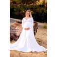 thumbnail image 2 of Maternity Off Shoulder Half Circle Dress for Baby Shower Photo Props Dress XL, 2 of 5