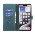 thumbnail image 6 of Wallet Case for iPhone 14 with Wrist Strap & Shoulder Strap, Multiple Card Slots Folio Purse PU Leather Stand Full Body Protection Phone Case Cover for iPhone 14, Green, 6 of 12