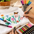 thumbnail image 3 of Fabric Markers Set, 12 Colors Non Toxic Permanent Textile Paint Pens Fine Point Tip for Clothing, Shirts, Sneakers, Totes, Bags & Canvas DIY Art, 3 of 5