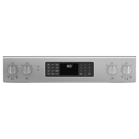 GE - 6.6 Cu. Ft. Slide-In Double Oven Electric True Convection Range with Self-Steam Cleaning and No-Preheat Air Fry - Stainless steel
