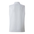thumbnail image 4 of Men's Sleeveless Button Up Tank Tops Mandarin Collar Textured Fabric Casual Summer Beach Shirts,White,XXXL, 4 of 4