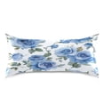 thumbnail image 3 of WOBOGO Blue Rose Satin Pillowcase Soft Smooth Envelope Design Comfortable Bedding Essentials 20×30in, 3 of 9