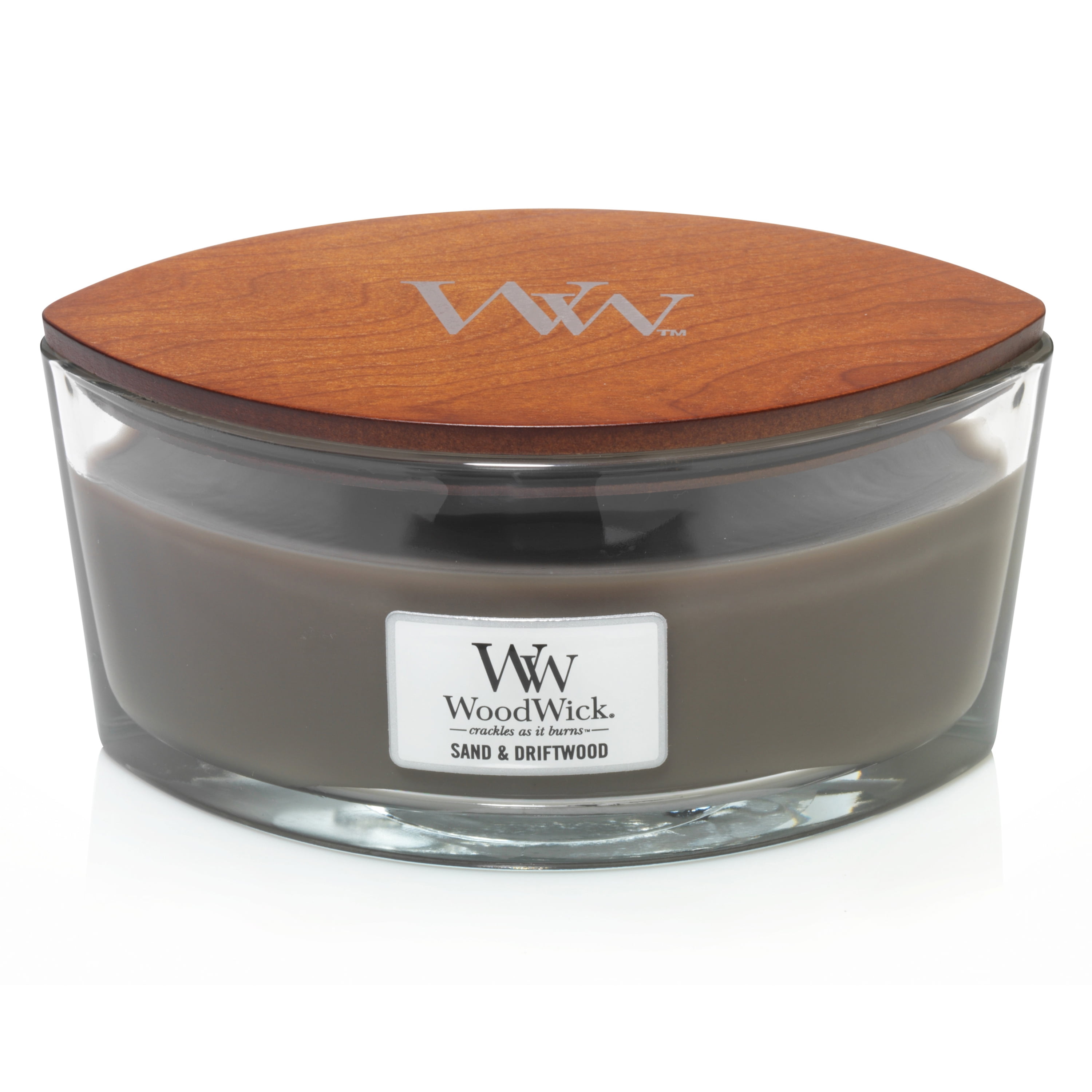 WOODWICK MEDIUM 12cm SOY WAX CANDLE Sand & Driftwood **FREE DELIVERY** 