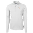 thumbnail image 2 of Men's Cutter & Buck White Texas Longhorns Big & Tall Virtue Eco Pique Recycled Quarter-Zip Pullover Top, 2 of 3