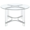 thumbnail image 3 of Keeling 47-inch Round Glass Top Acrylic Dining Table Chrome, 3 of 7