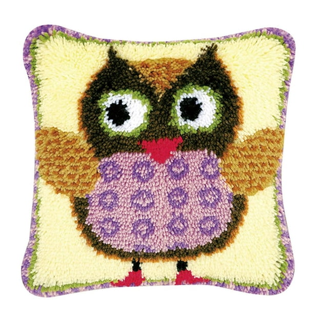 43x43cm Cute Cartoon Owl Latch Hook Kits Making Crafts for Kids