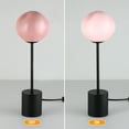 thumbnail image 2 of Globe Glass Table Lamp Collection,18" Hand-Blown Glass Accent Lamp With Pink Shade,Matte Black Metal Base,Artistic Modern Lighting For Girls Bedroom,G9 Socket(Bulb Not Included), 2 of 6