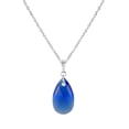thumbnail image 2 of Your Choice of Color Small Austrian Crystal Teardrop Sterling Silver Rope Chain Necklace - Majestic Blue, 2 of 3