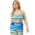 thumbnail image 2 of Women's Plus Size Bikini Tummy Control Swimwear, Colorful Split Boxer Swimwear, 2 of 6