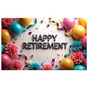 LUUFILx Retirement Backdrop Banner Blue Balloons Stars Decoration Party Supplies Celebration Background Happy Retirement New Journey Photography Props Decorations