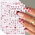 thumbnail image 1 of Pegatinas para decoración de uñas BSBTBZ para el Día de San Valentín, diseño de corazón rojo, 4 unid, 1 of 8