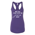 thumbnail image 2 of Wild Bobby Why Y'all Tryin' to Test the Jesus in Me? Inspirational/Christian Women Racerback Tank Top, Purple Rush, X-Large, 2 of 5