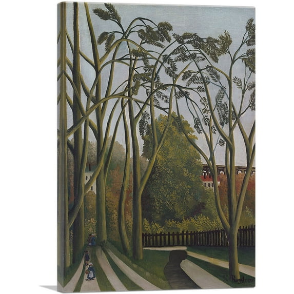 ARTCANVAS The Banks of the Bievre Near Bicetre 1909 Canvas Art Print by Henri Rousseau - Size: 18" x 12" (0.75" Deep)
