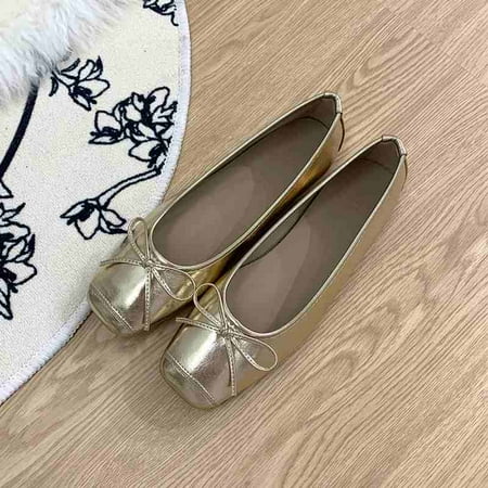 Women Ballet Flats Shoes Soft Leather 2024 Ins Silver Buckle Strap Casual Low Heels Wedding Dress Shoes