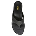 thumbnail image 2 of FSJ Women Simple Slide Flip Flops Thong Sandals T-Strap Flat Slip On Slippers Casual Comfort Vacation Summer Day Outfit Shoes Size 8.5 Black, 2 of 5