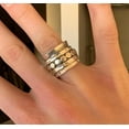 thumbnail image 4 of Handmade Spinner Fine Silver Ring – Boho Meditation Ring | Anxiety Stress Relief Fidget Ring for Men & Women | Unique Statement Band | Artisan Sterling Silver Jewelry, 4 of 5
