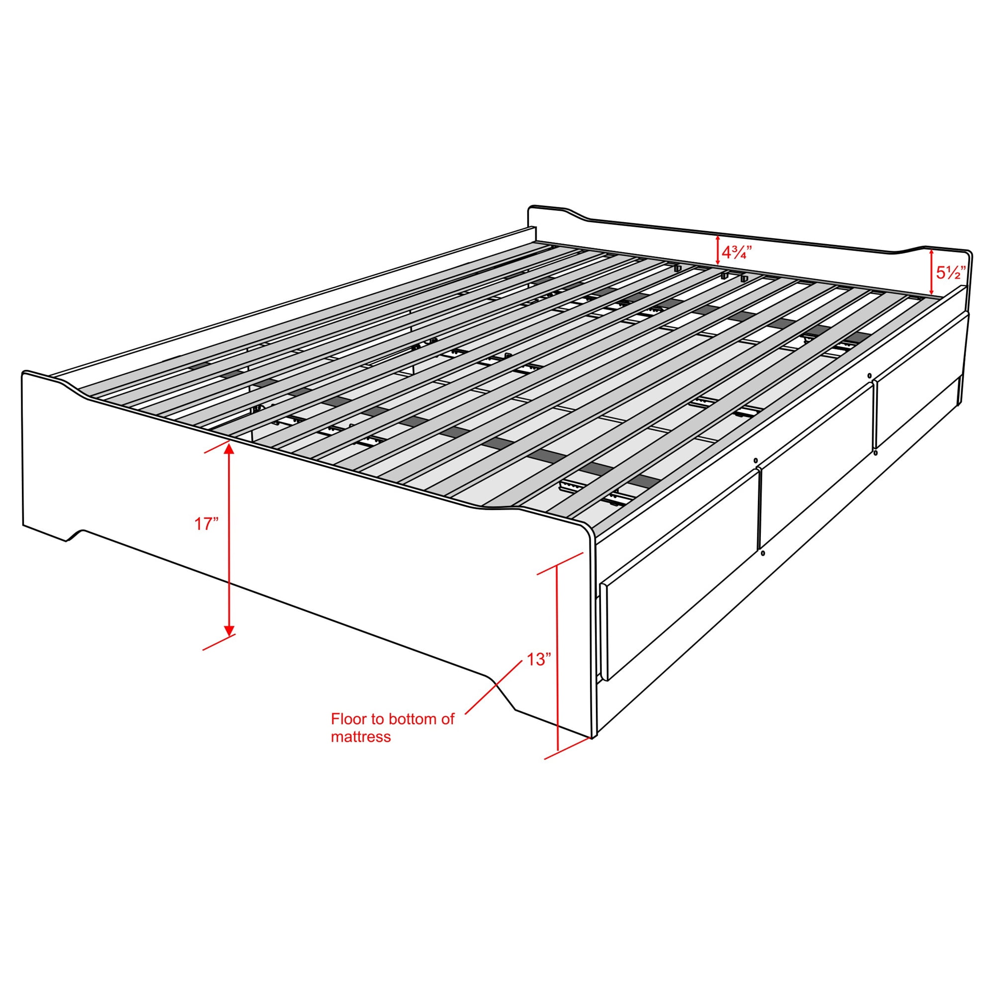 Prepac Coal Harbor Mate’s Platform Storage Bed with 6 Drawers, Queen, Espresso