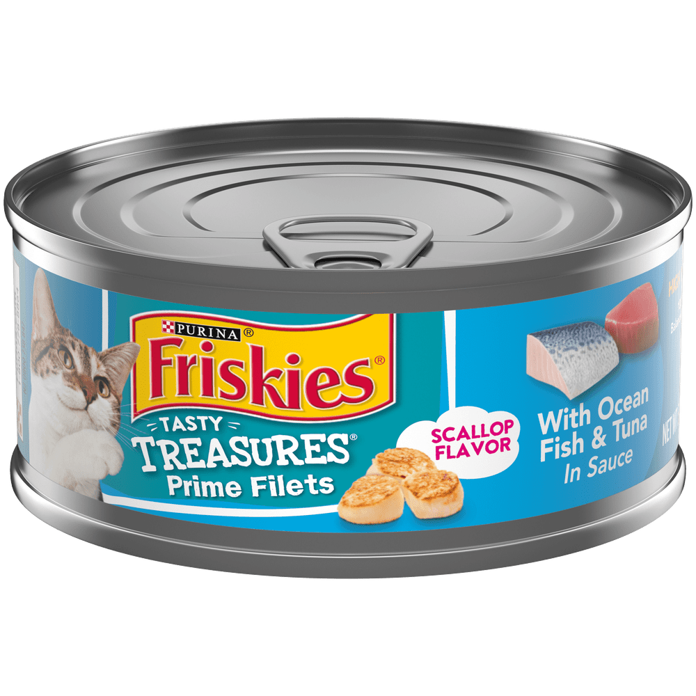 (24 Pack) Friskies Pate Wet Cat Food, Tasty Treasures With Ocean Fish