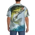 thumbnail image 3 of Gukieu Largemouth Bass jumps out of water Print Men's Short-sleeved Shirts, Button-down Pocket Shirts, T-shirts, Beach Vacation Travel Summer Clothing-Medium, 3 of 5