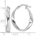 thumbnail image 4 of Sterling Silver Jbsp's Rhod-Plated Polished Oval Twisted Hoop Earrings (28.15 X 23.2) Made In Italy qle1365, 4 of 5