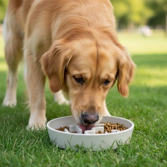 Pawpourri Slow Feeder Bowl – Off White, 350 ML, Sustainable, Non-Slip, BPA-Free Pet Bowl for Dogs and Cats