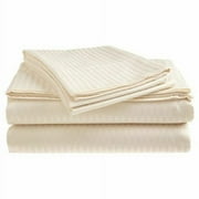 Luxury 500 Thread Count 100% Cotton Sateen Bed Sheet Set Dobby Stripe