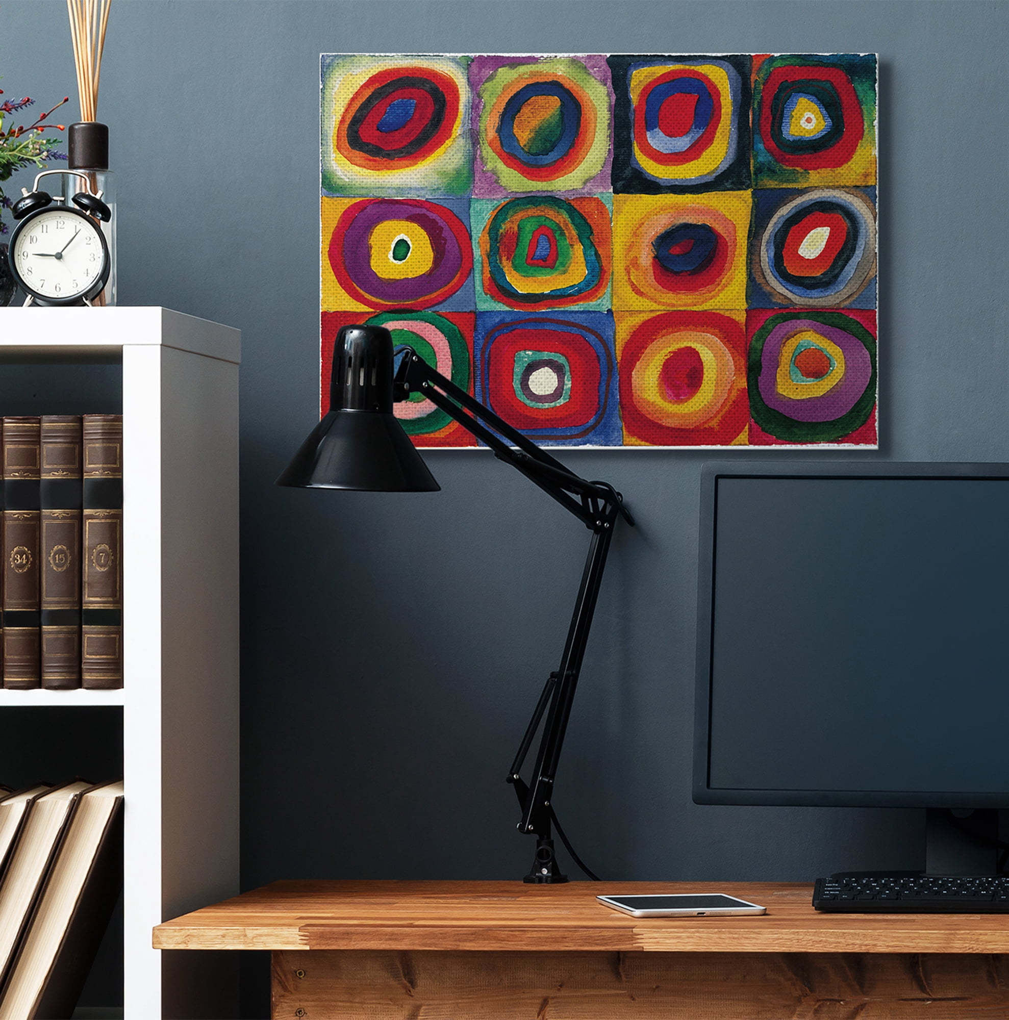 Stupell Home Décor Abstract Circle Pattern Red Yellow Painting Canvas Wall Art by Wassily Kandinsky