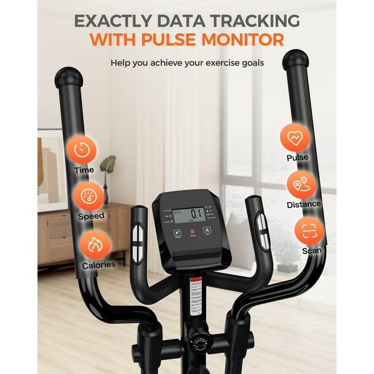 HASIMAN Elliptical Training Machine with Silent Magnetic Mechanism LCD Monitor Home Use Walmart
