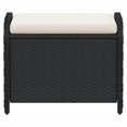thumbnail image 2 of vidaXL Garden Stool with Cushion Black 58x46x46 cm Poly Rattan, 2 of 5