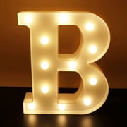 Morttic LED Letter Lights Alphabet Light Up Sign Night Light for Home Party Wedding Decoration - B