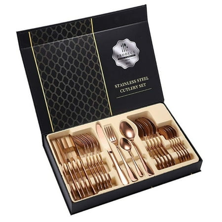 

24 Piece Stainless Steel Flatware Set With Box Knife/Fork/Spoon/Teaspoon For 6