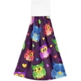 thumbnail image 2 of Coolnut 2 Pieces Cute Owl Kitchen Towels with Hanging Loop, Soft Microfiber Absorbent Hanging Hand Towel for Kitchen Bathroom Mudroom Laundry Room, 12x17 in Wash cloth, 2 of 7