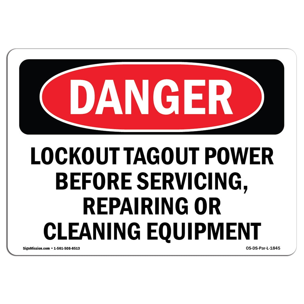 OSHA Danger Sign - Lockout Tagout Power Servicing Repairing | Plastic ...