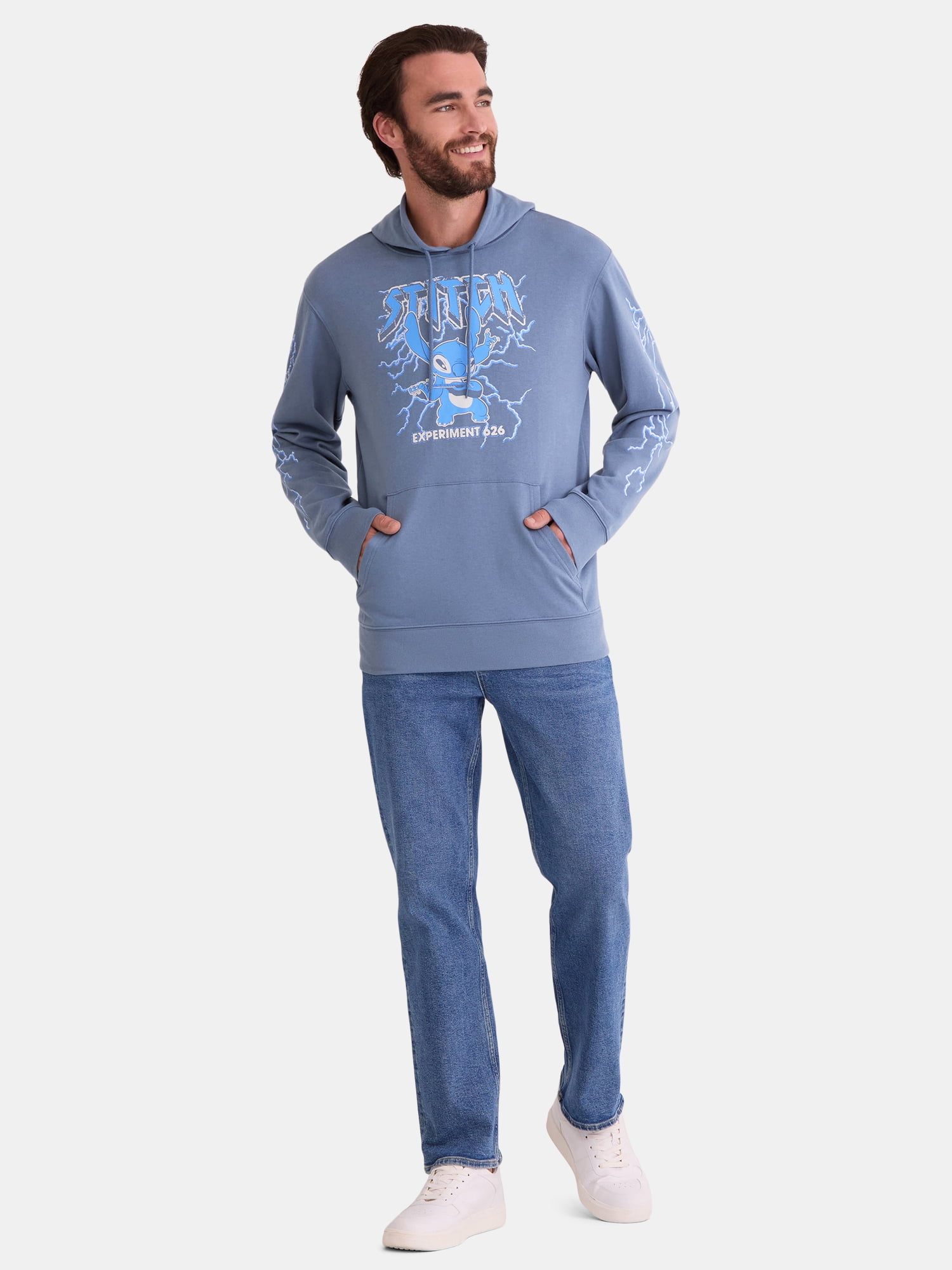 Disney Stitch Men's and Big Men's Graphic Hoodie Sweatshirt, Sizes