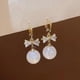 thumbnail image 3 of Pair of Stud Earrings White Pearl Earrings S925 Silver Needle Gift for Her Xmas, 3 of 4