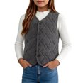 thumbnail image 2 of StSilkitty Boys Girls Puffer Vest Sleeveless V Neck Button down Quilted Jacket Vest Fall Winter School Uniform Coat, 2 of 5