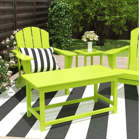 Adirondack Conversation Table, HDPE Outdoor Drink Weather Resistant, Outdoor Patio Porch Accent Balcony Table for Pool, Seaside, Backyard, Lime