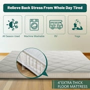 Japanese Floor Mattress, Futon Mattress, Foldable & Portable, Roll Up Mattress Tatami Mat Sleeping Pad with Storage Bag