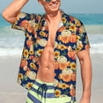thumbnail image 5 of Lsque fall Pumpkin Daisy pattern Hawaiian Shirt for Men, Unisex Summer Beach Casual Short Sleeve Button Down Shirts-XX-Large, 5 of 9
