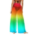 thumbnail image 4 of Gamivast Womens Swimsuit Cover up Pants Gradient Wide Leg Elastic Waist Beach Pant Lightweight Holiday Sheer Boho Swimwear Summer Vacation Outfits, 4 of 5