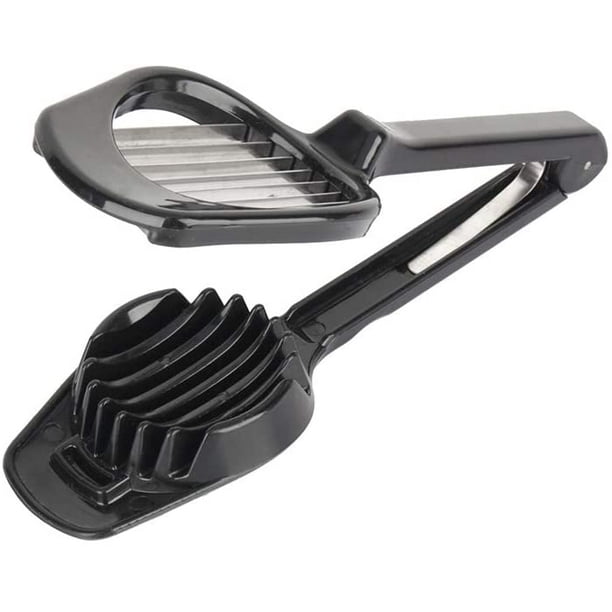 Cortador de huevo de plástico a medida Cortador de fruta de fresa pequeña de plátano negro para huevos duros Herramienta de cocina de barra de cocina para el hogar
