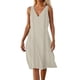 thumbnail image 2 of mfyjkho Vestidos casuales para mujer, Vestido largo liso sin mangas con cuello en V informal de verano para mujer Vestidos de fiesta para mujer xxxxl, 2 of 5